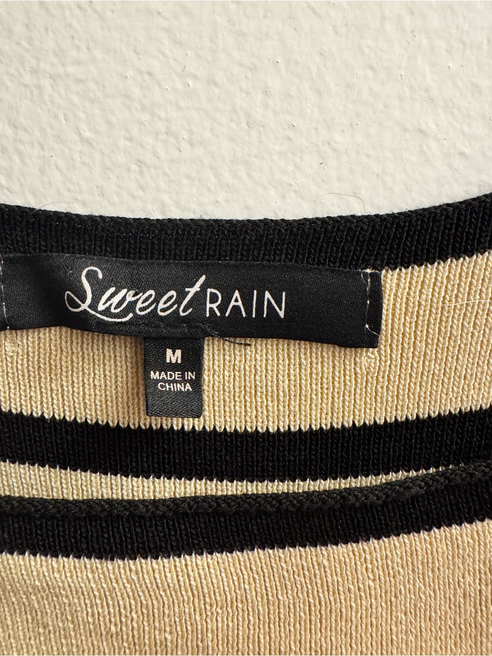 Sweet Rain Cream Knit Tank Dress with Black Trim - Picture 7 of 7